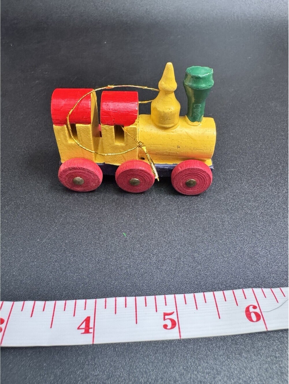 VTG Train Engine Locomotive Choo Choo Hand Made Railroad Christmas Tree Ornament
